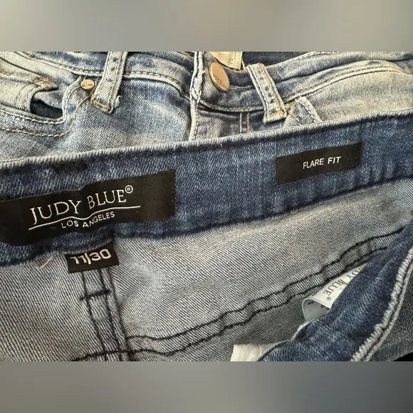 1093 Judy Blue Flare Jeans Size 11/30 (30x32) EUC High Rise Stretch