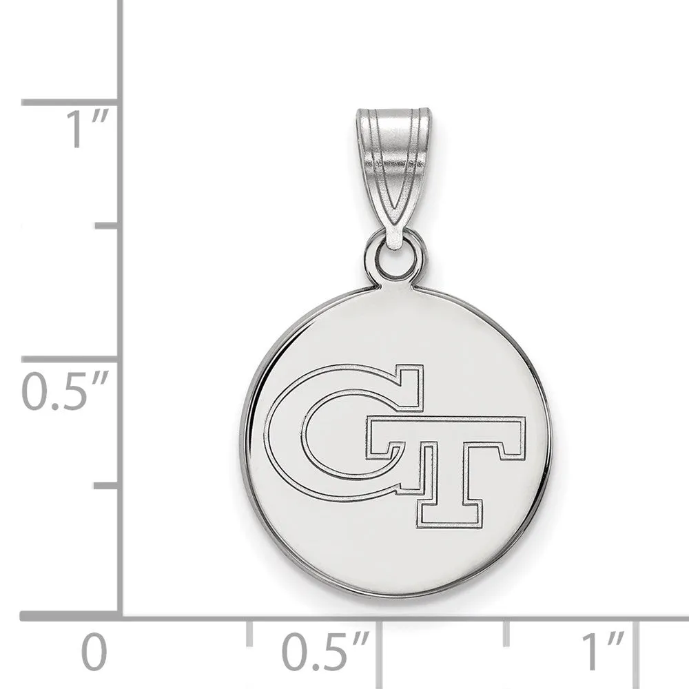 10K White Gold Georgia Institute of Technology Medium Disc Pendant