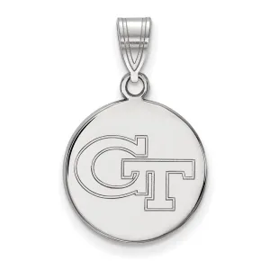 10K White Gold Georgia Institute of Technology Medium Disc Pendant