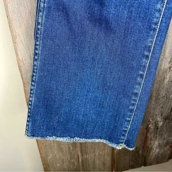 3x1 New York Emma Cropped Flare Jeans in Brightstone Made in Italy Raw Hem 25
