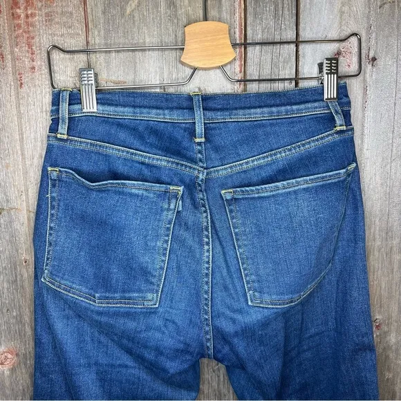 3x1 New York Emma Cropped Flare Jeans in Brightstone Made in Italy Raw Hem 25