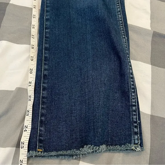 3x1 New York Emma Cropped Flare Jeans in Brightstone Made in Italy Raw Hem 25