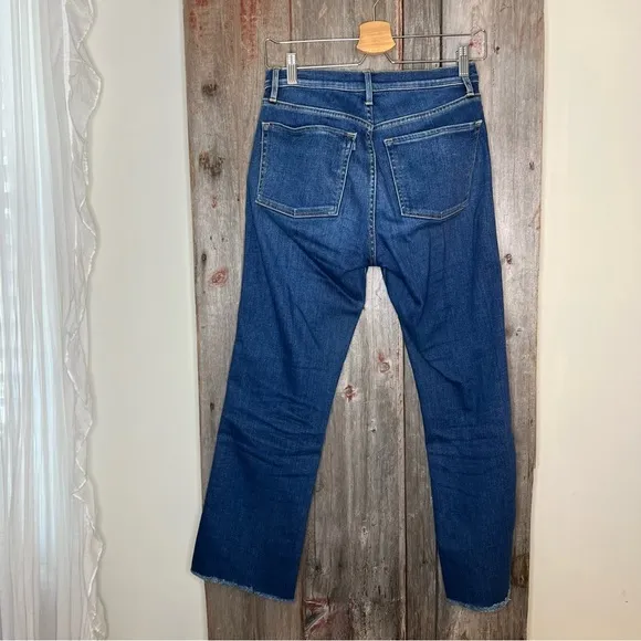 3x1 New York Emma Cropped Flare Jeans in Brightstone Made in Italy Raw Hem 25