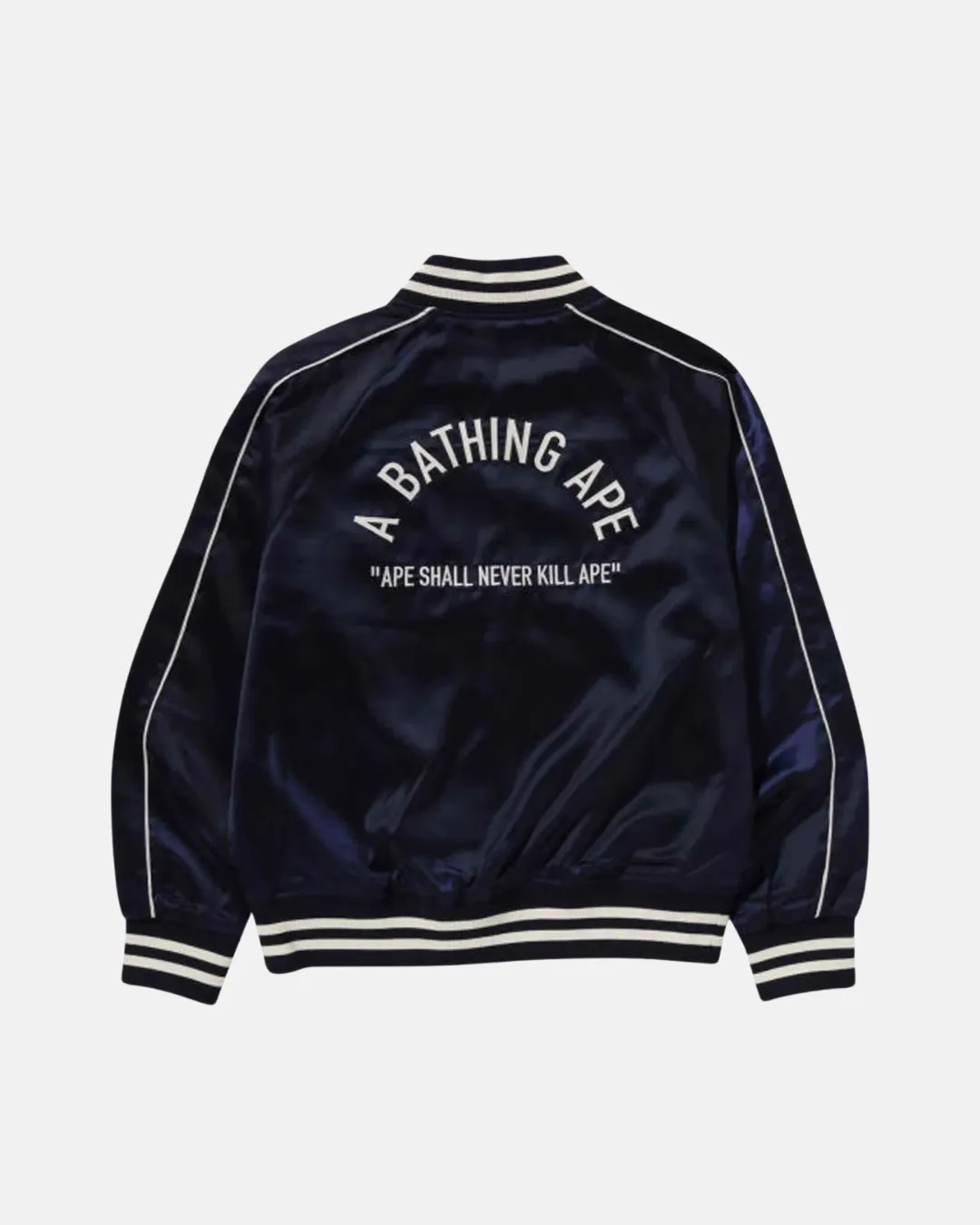 A Bathing Ape Nylon Varsity Jacket Navy