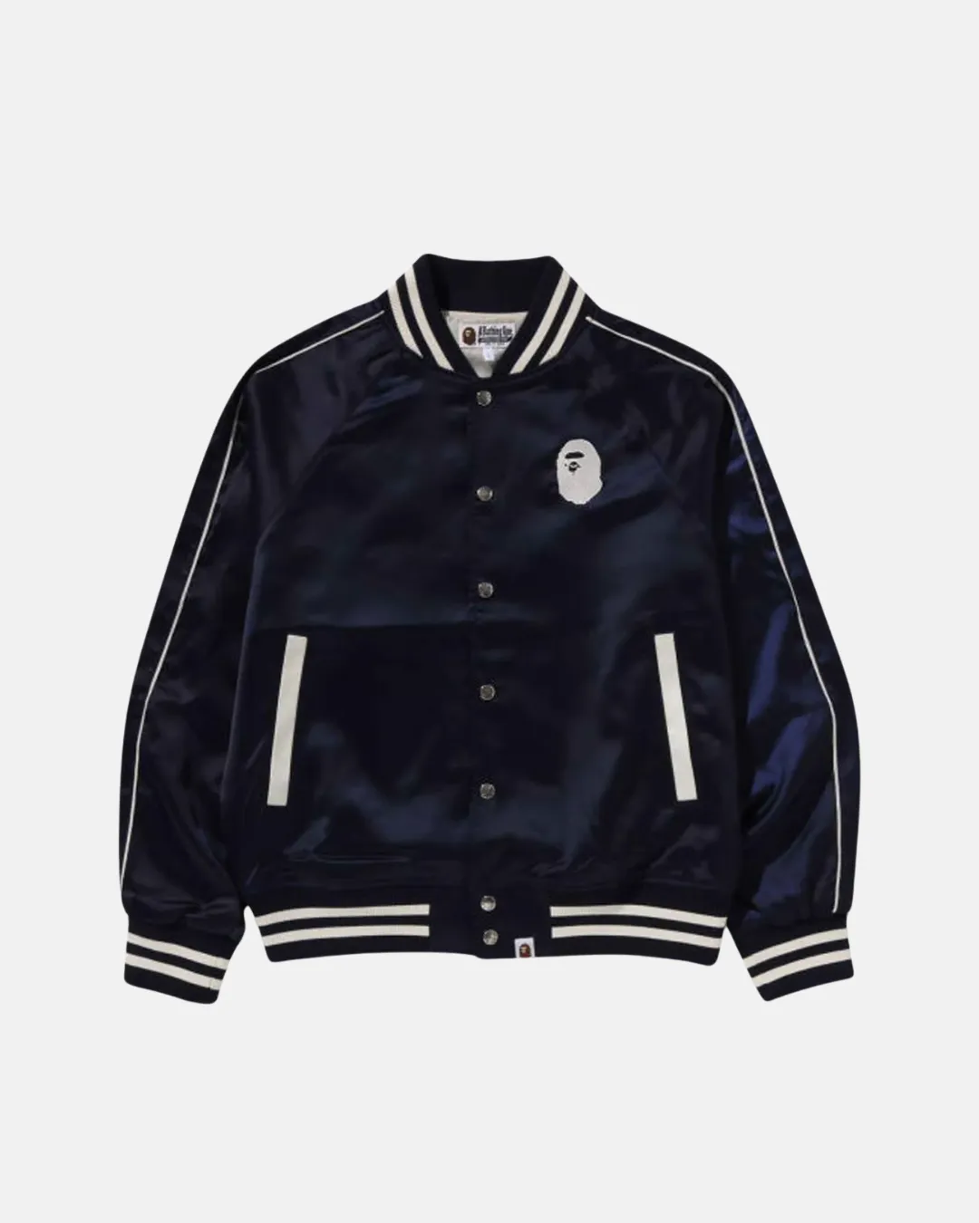 A Bathing Ape Nylon Varsity Jacket Navy