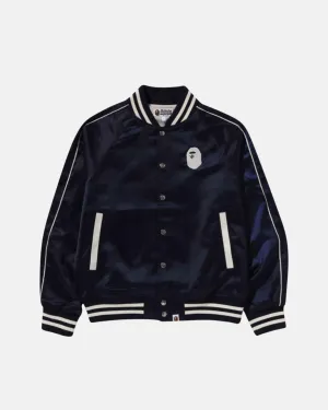 A Bathing Ape Nylon Varsity Jacket Navy