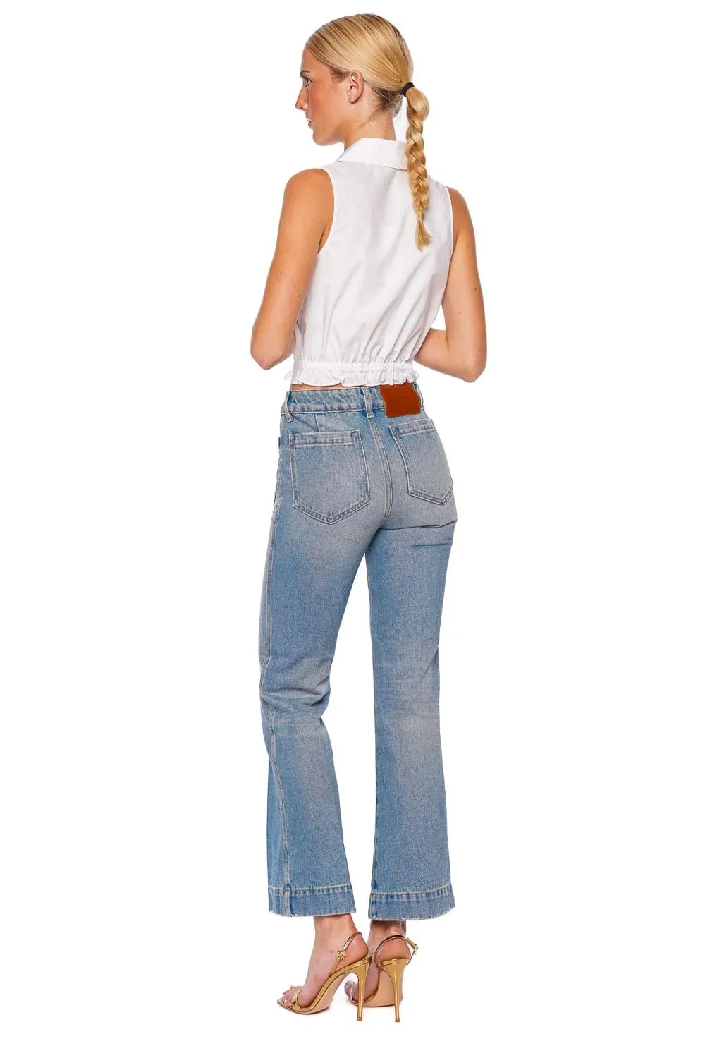 Alina Pale Blue Cropped Kick Jean