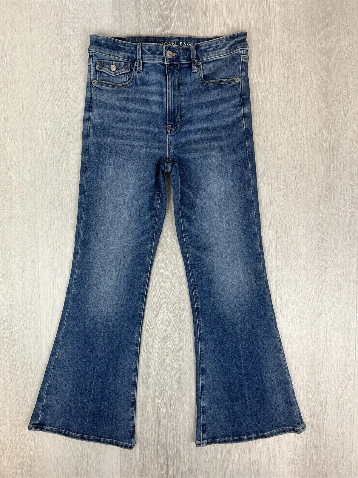 American Eagle Super High Rise Flare Womens Flared Jeans Size 8 US