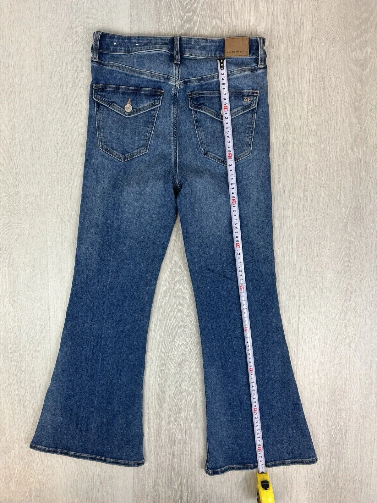 American Eagle Super High Rise Flare Womens Flared Jeans Size 8 US