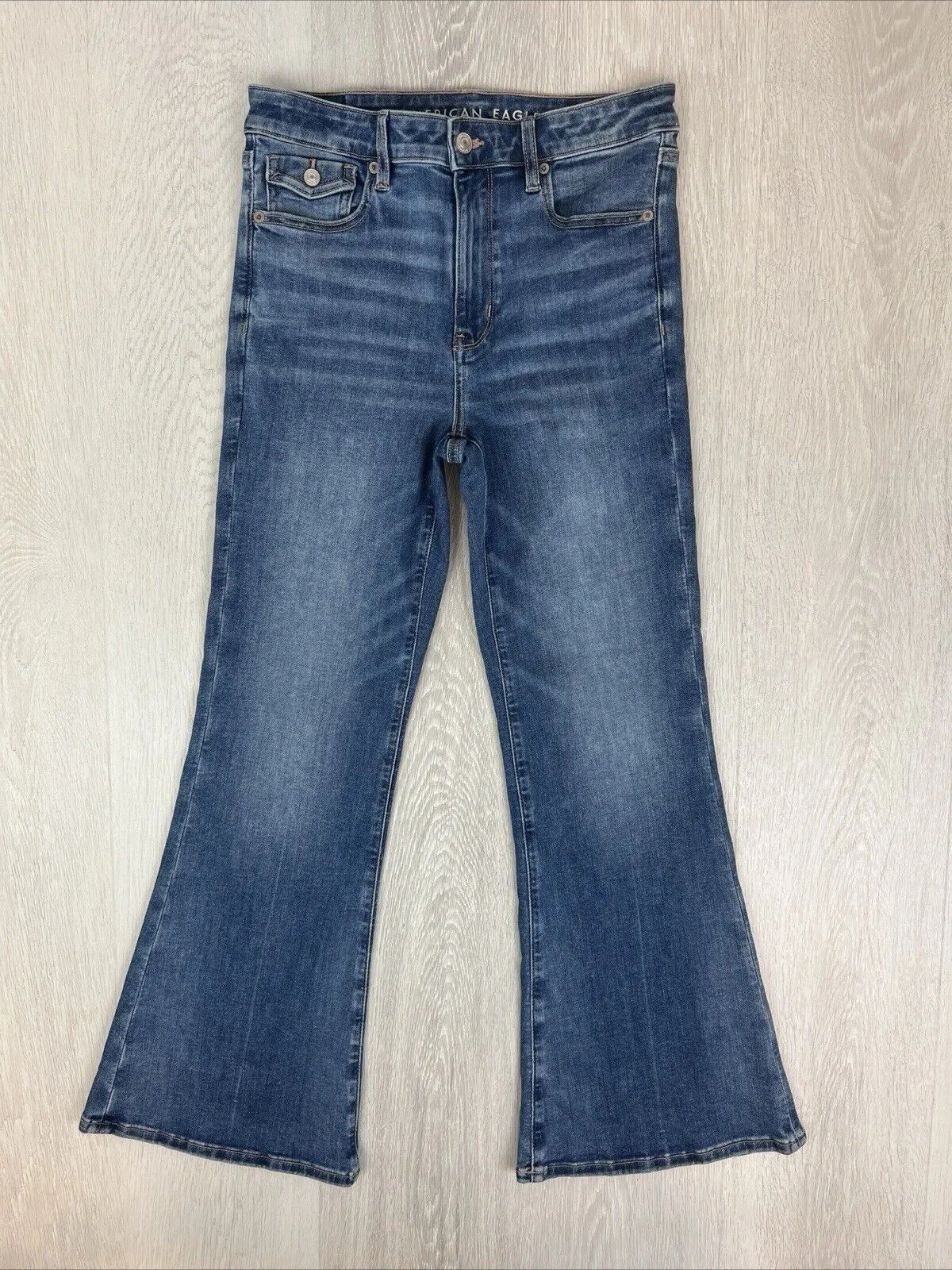 American Eagle Super High Rise Flare Womens Flared Jeans Size 8 US