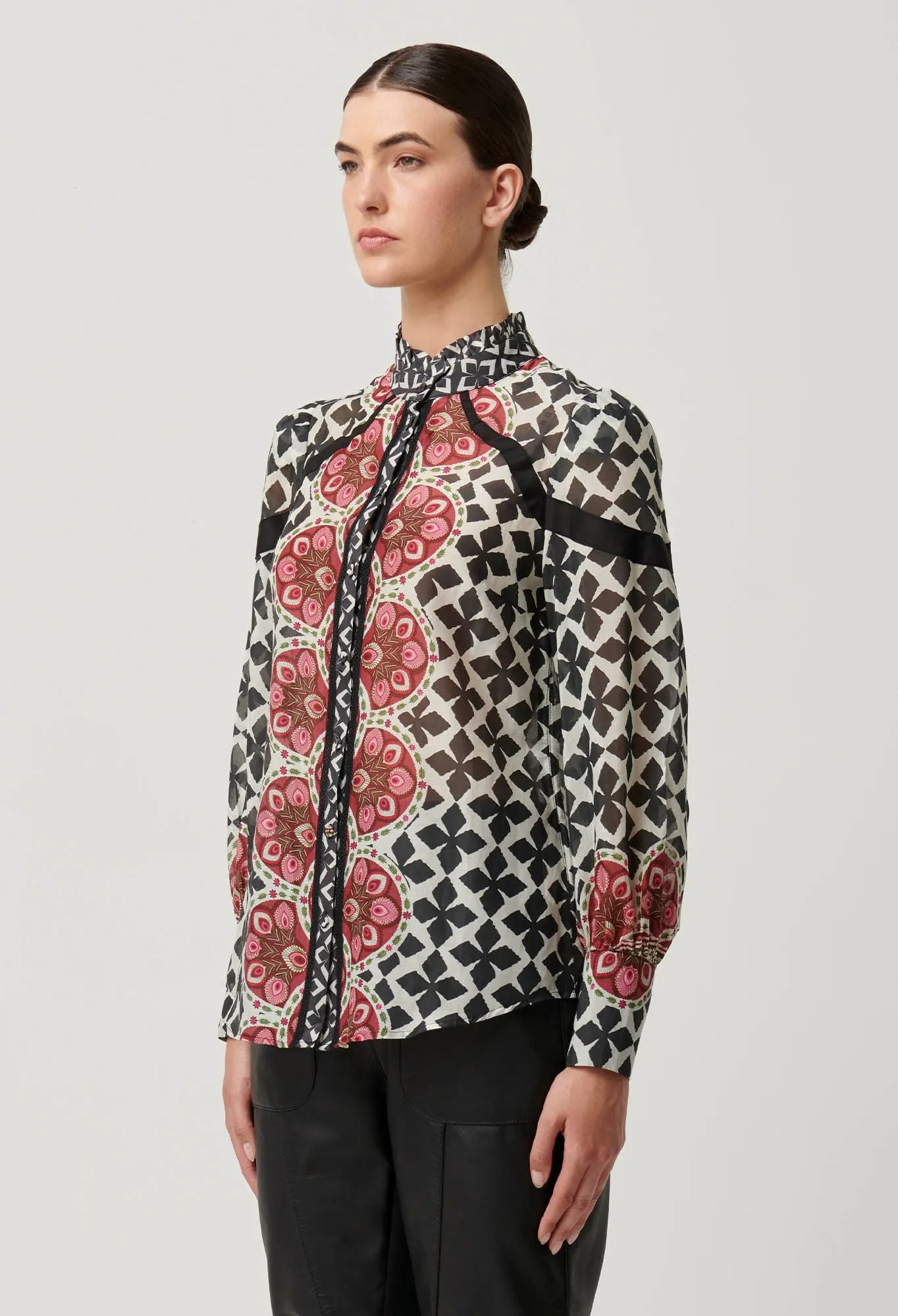 Astrid Contrast Panel Shirt - Country Tapestry