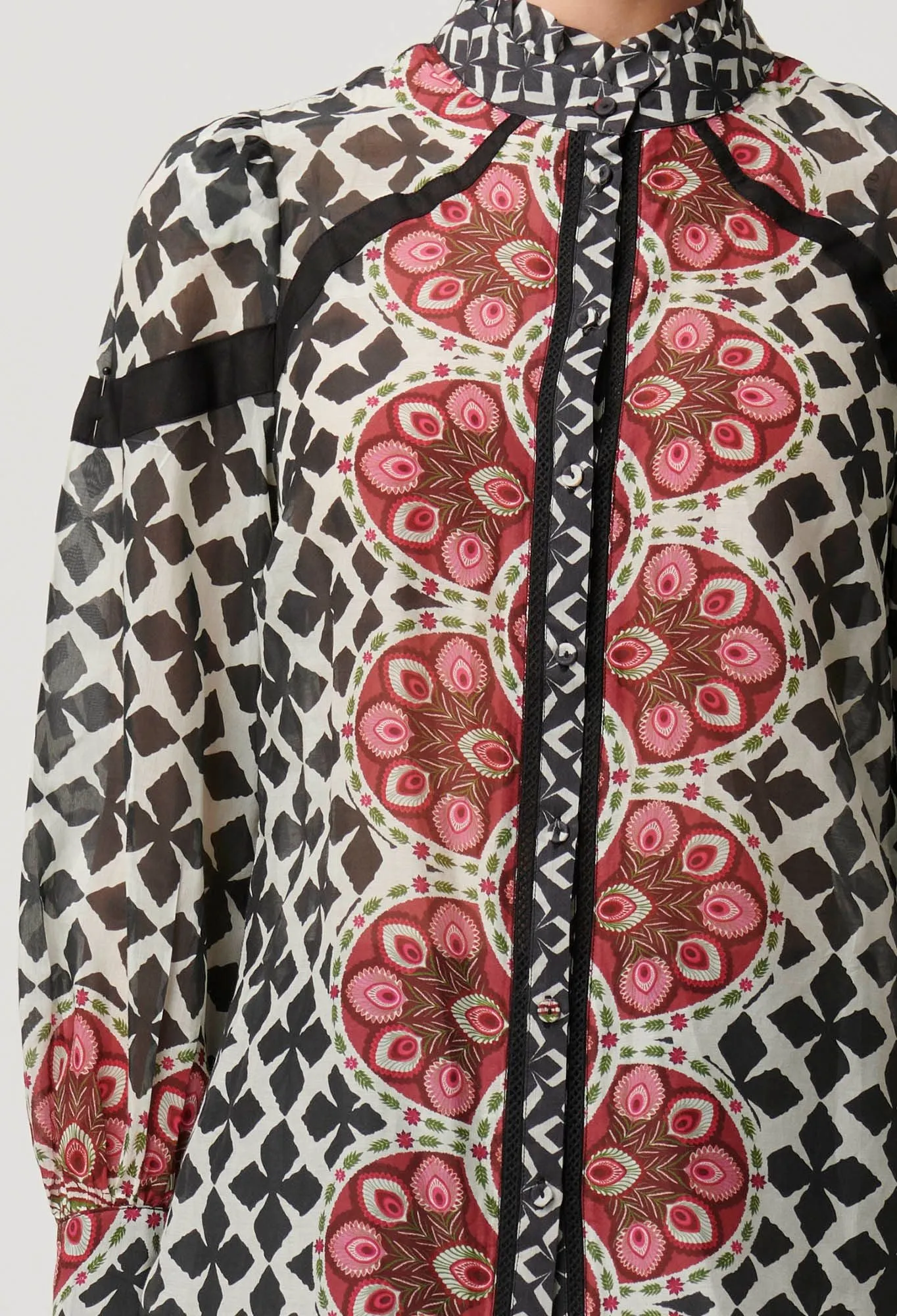 Astrid Contrast Panel Shirt - Country Tapestry