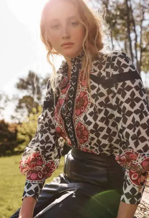Astrid Contrast Panel Shirt - Country Tapestry