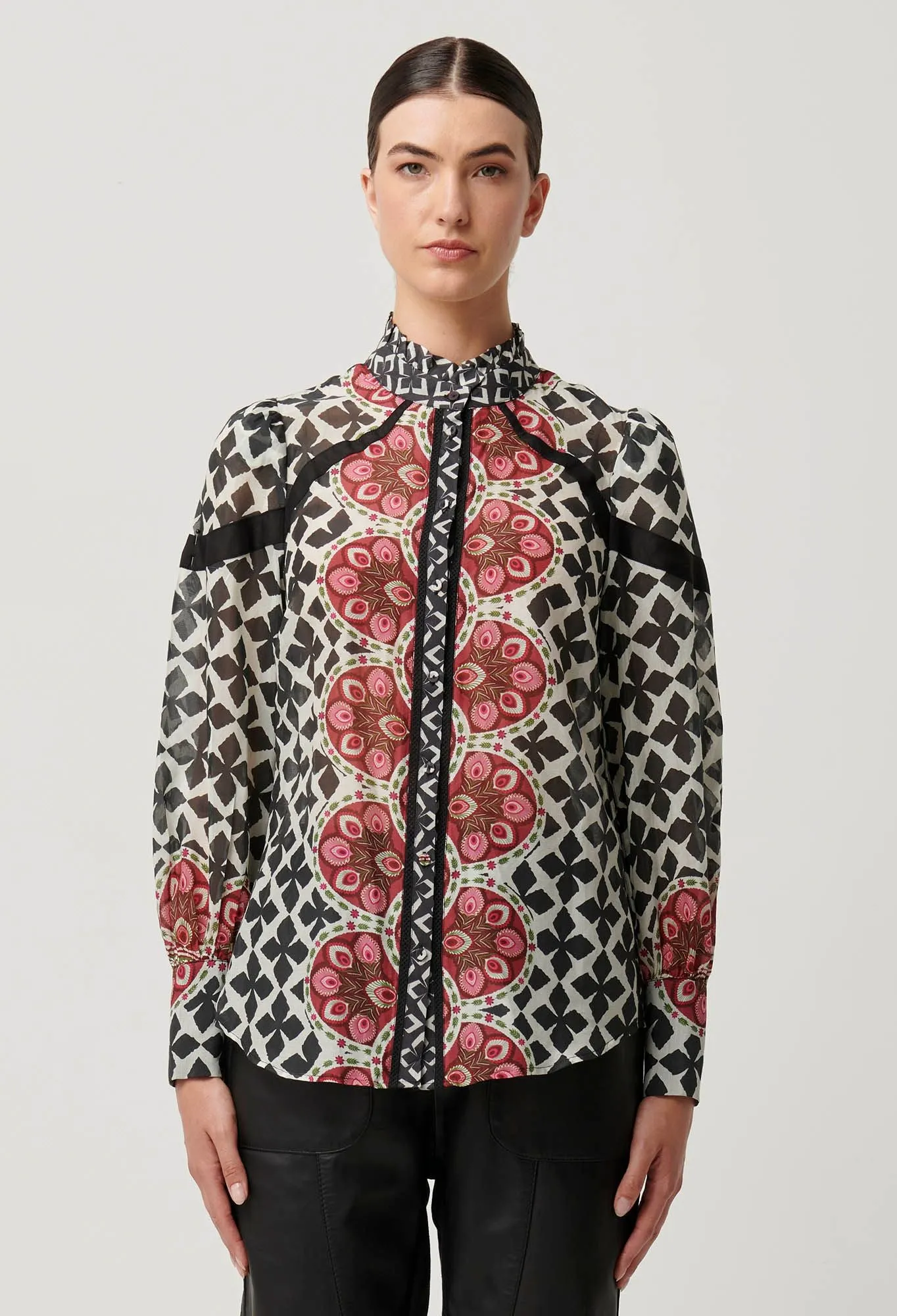 Astrid Contrast Panel Shirt - Country Tapestry