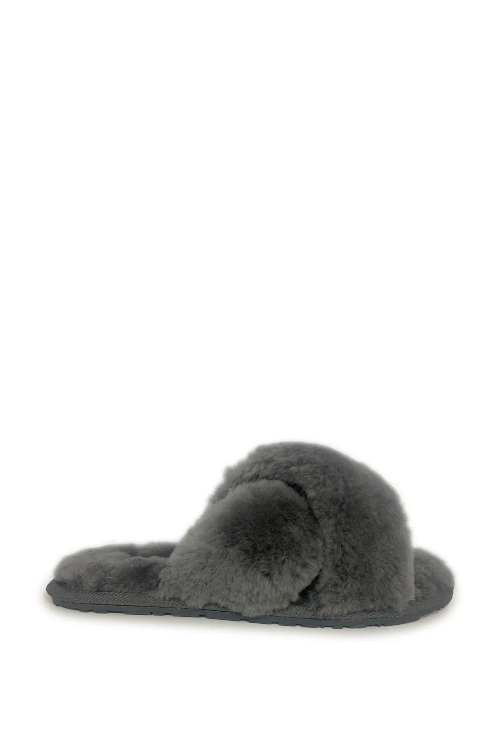AUS WOOLI AUSTRALIA WOMEN SHEEPSKIN WOOL BRIGHTON SLIPPERS- GREY