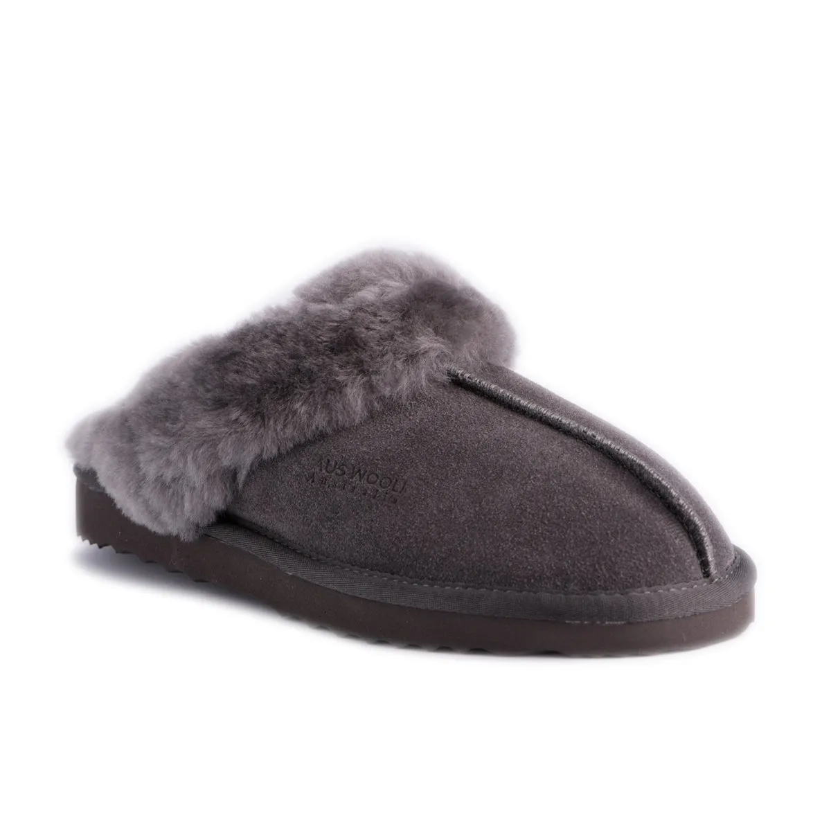 AUS WOOLI UGG UNISEX SHEEPSKIN WOOL SYDNEY Slippers - Dark Grey