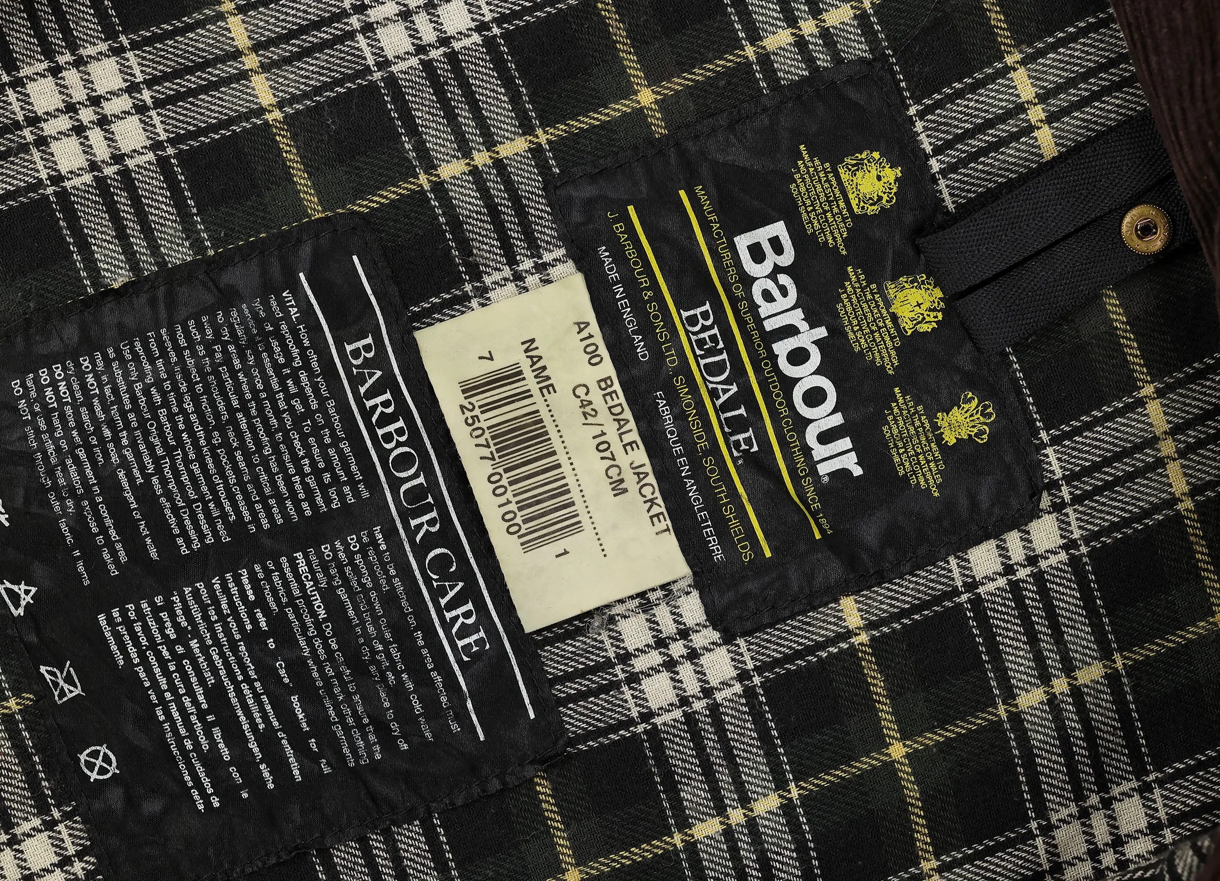 Barbour Bedale Wax Jacket Coat - Green - L