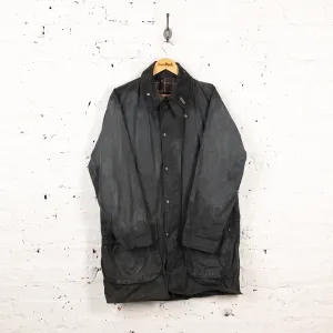 Barbour Border Wax Jacket Coat - Blue - M