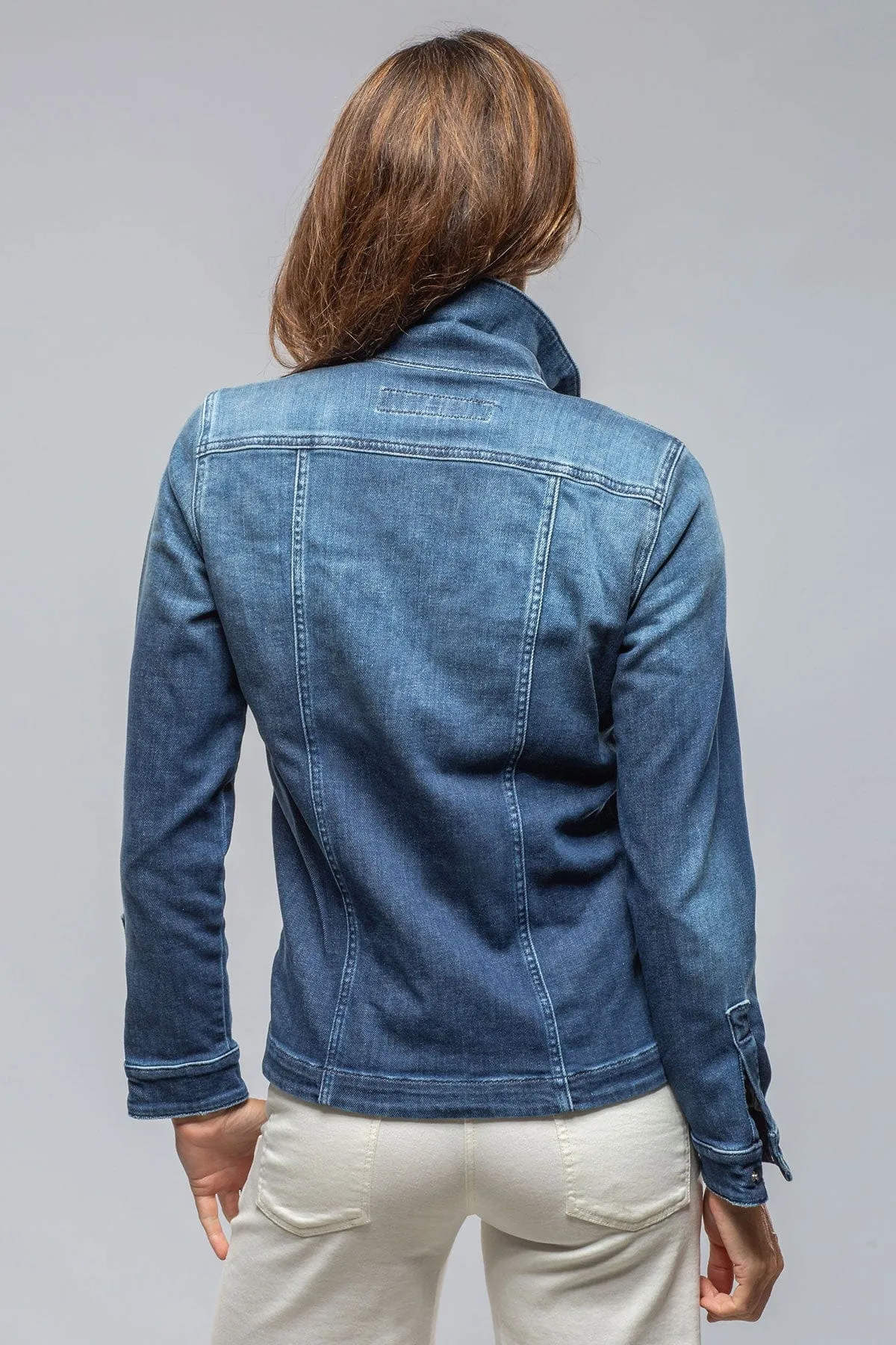 Beale Over-Dyed Denim Jacket In Mid Dark Blue