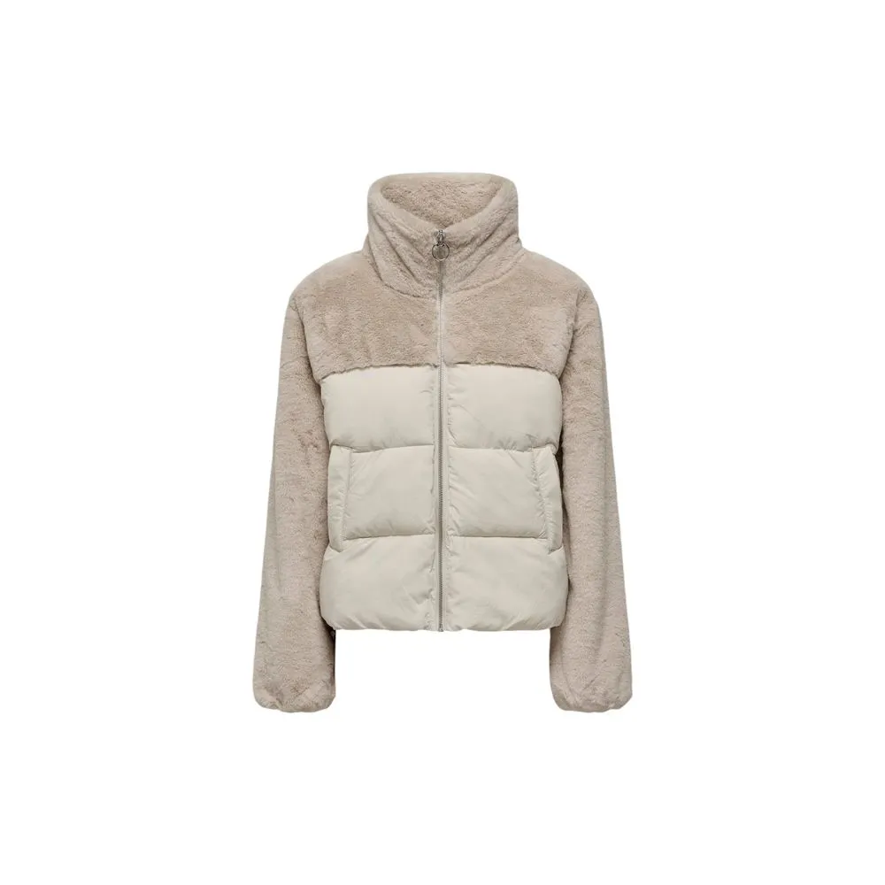 Beige Polyester Jackets & Coat
