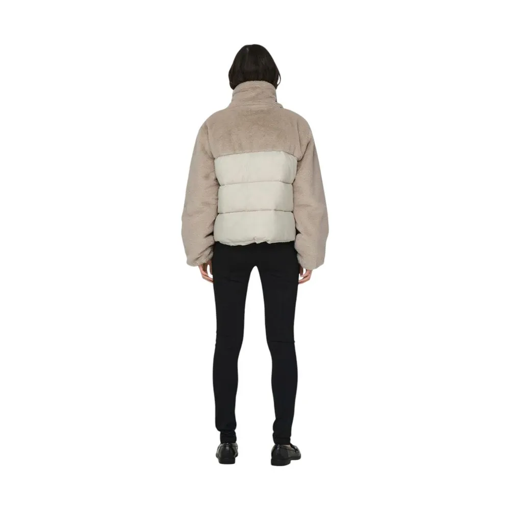 Beige Polyester Jackets & Coat