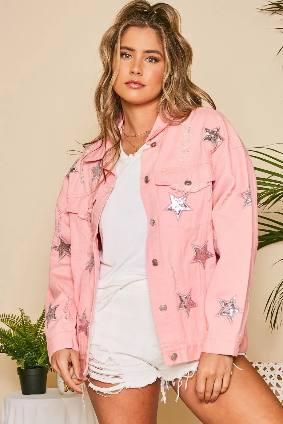 Big Star Patch Damaged LS Denim Jacket