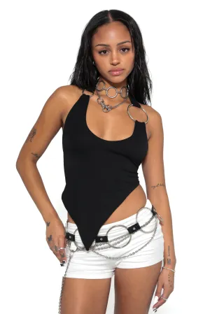 Black Bamboo Asymmetrical Halter
