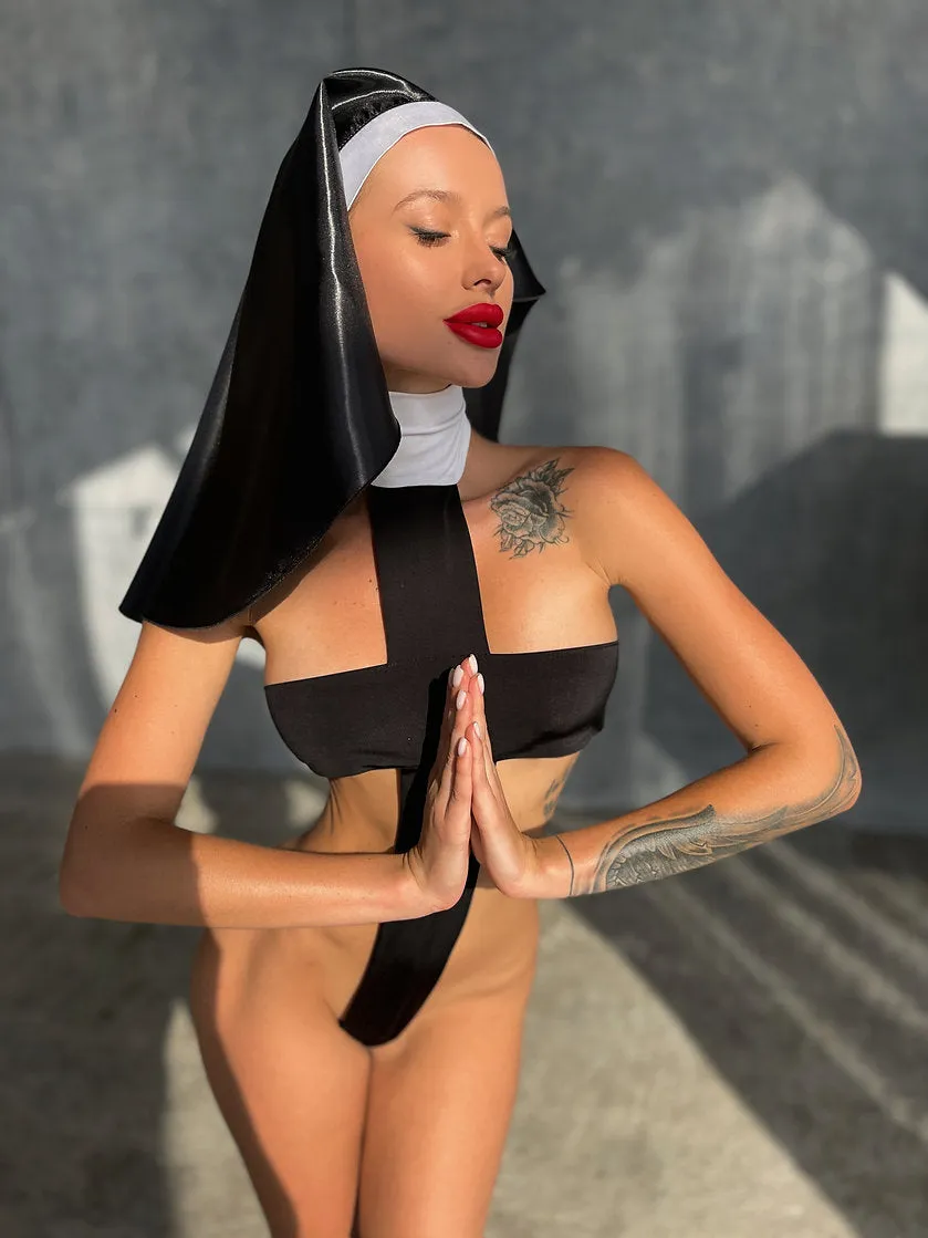 Black Cross Nun Playsuit