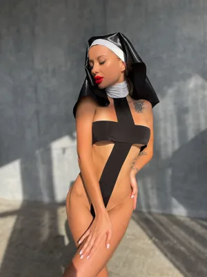 Black Cross Nun Playsuit