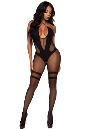 Black One True Love Bodystocking