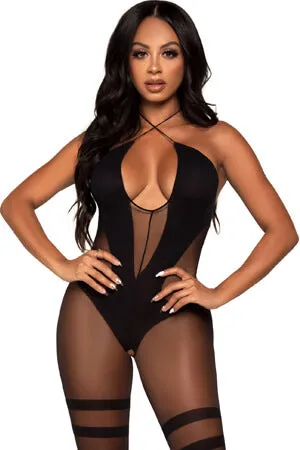 Black One True Love Bodystocking