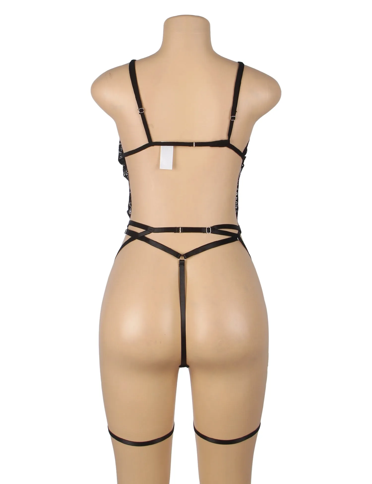 Black Sexy Lace See Through Police Egypt Cosplay Bondage Bodysuit Lingerie