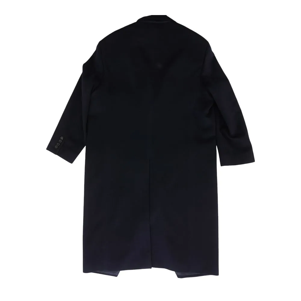Black Solid Peacoat Coat