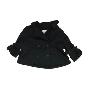 Black Solid Peacoat Jacket