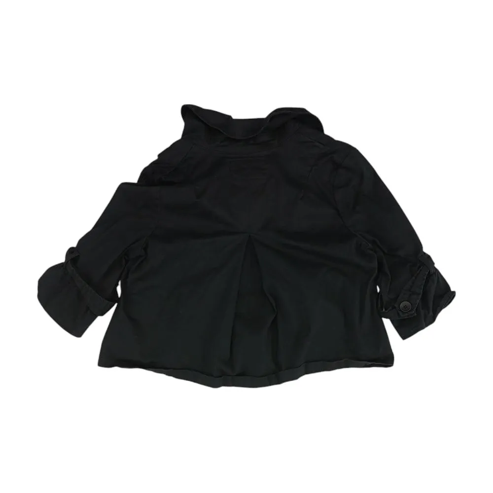 Black Solid Peacoat Jacket