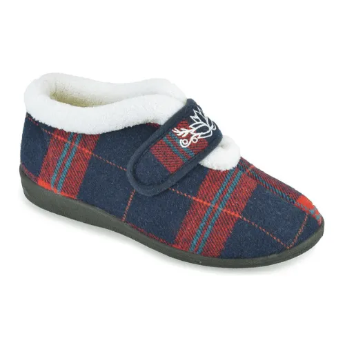 Blue and Red Checkered Ankle Slippers