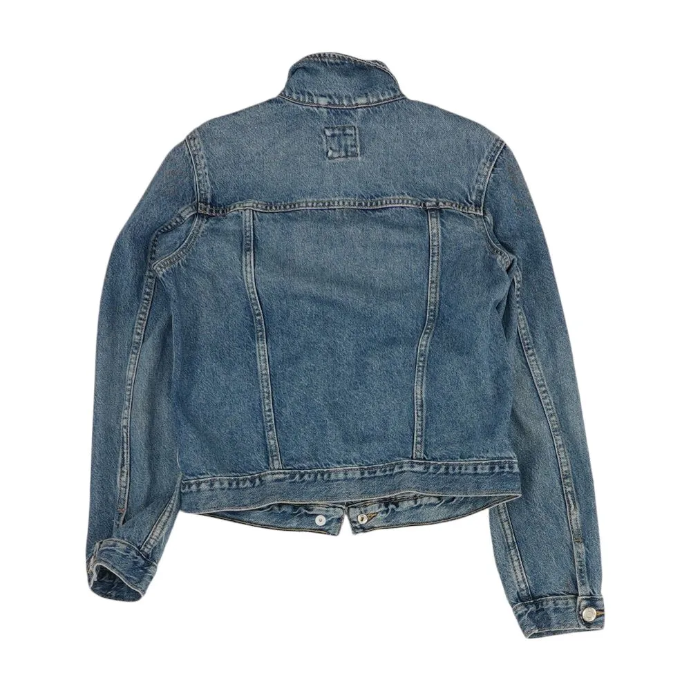 Blue Solid Denim Jacket
