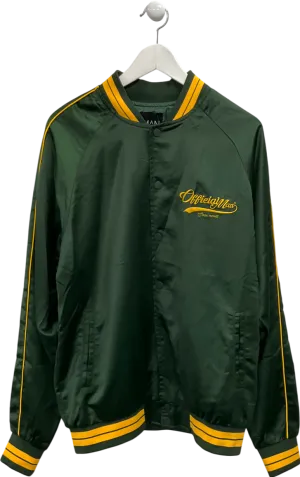 boohooMan Green Officially Man Embroidered Varsity Jacket UK M