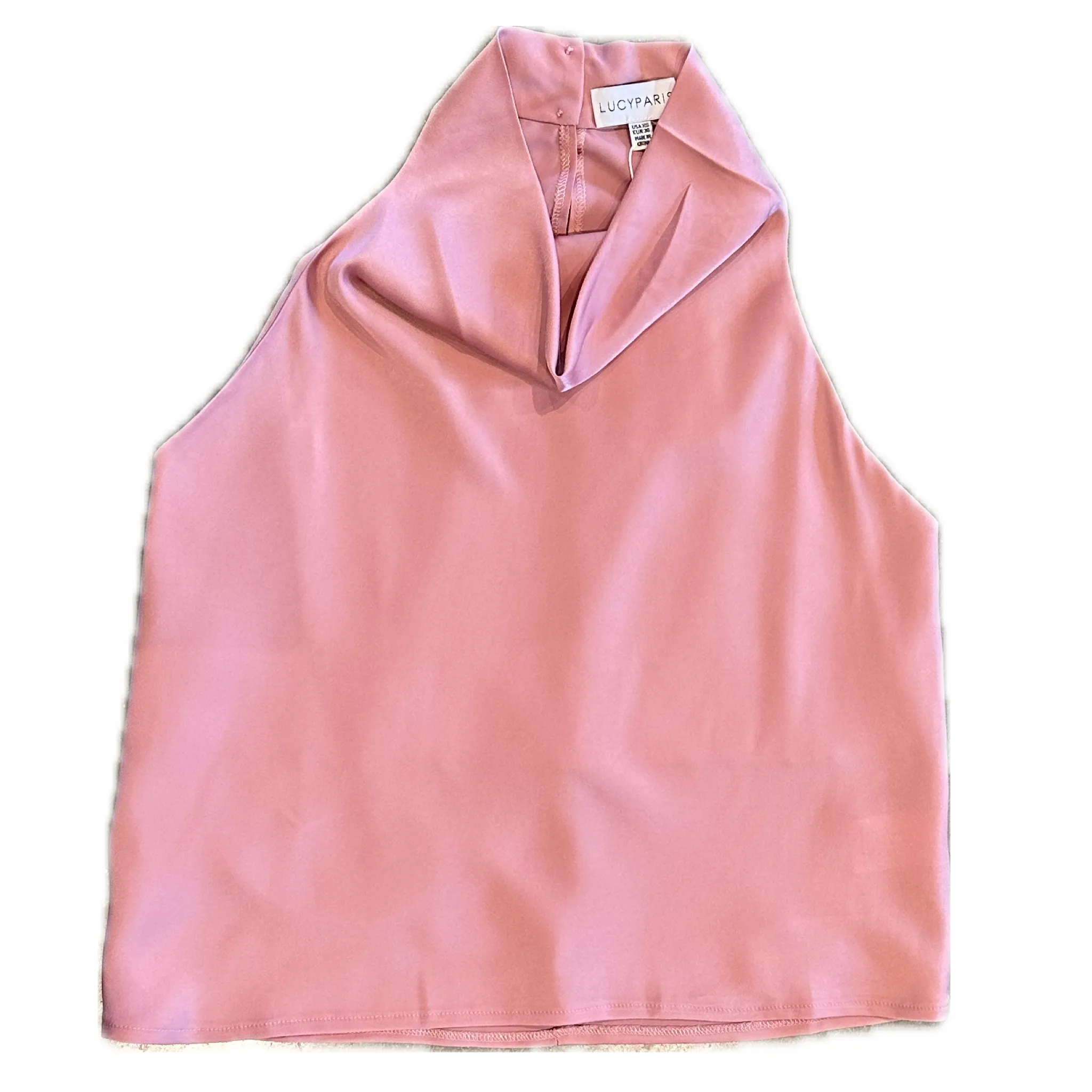 Bowie Cowl Neck Top in Rose Pink