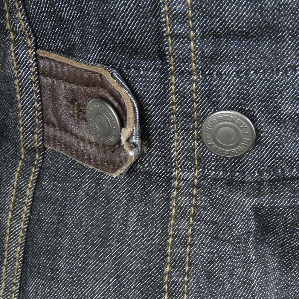 Burberry Denim Leather Jacket Black 38