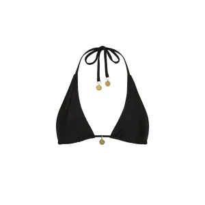 Classic Tie Halter Bikini Top - Moonlight Black