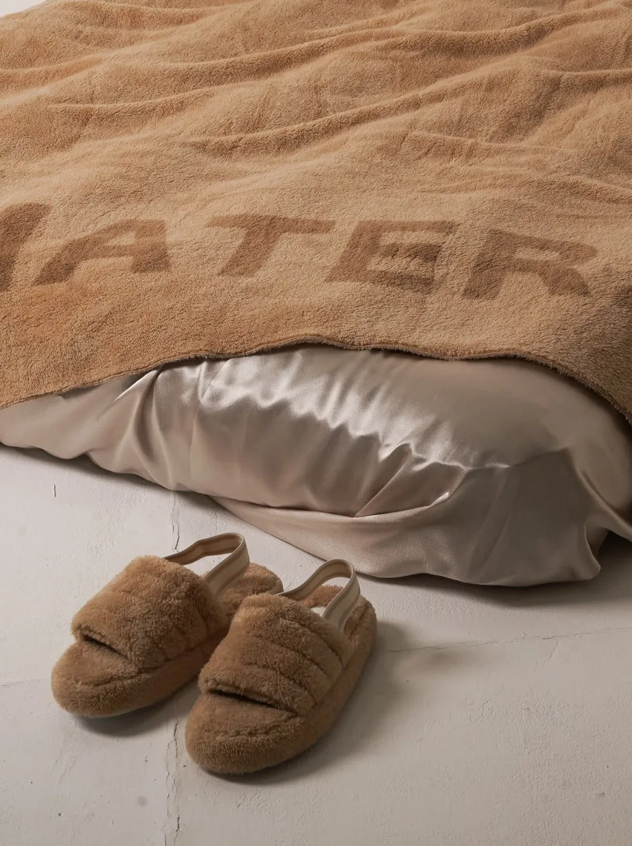 comfort fluffy slippers / 亜麻(beige)