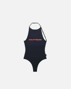 Courreges Techno Mat Jersey Lingerie Bodysuit Black