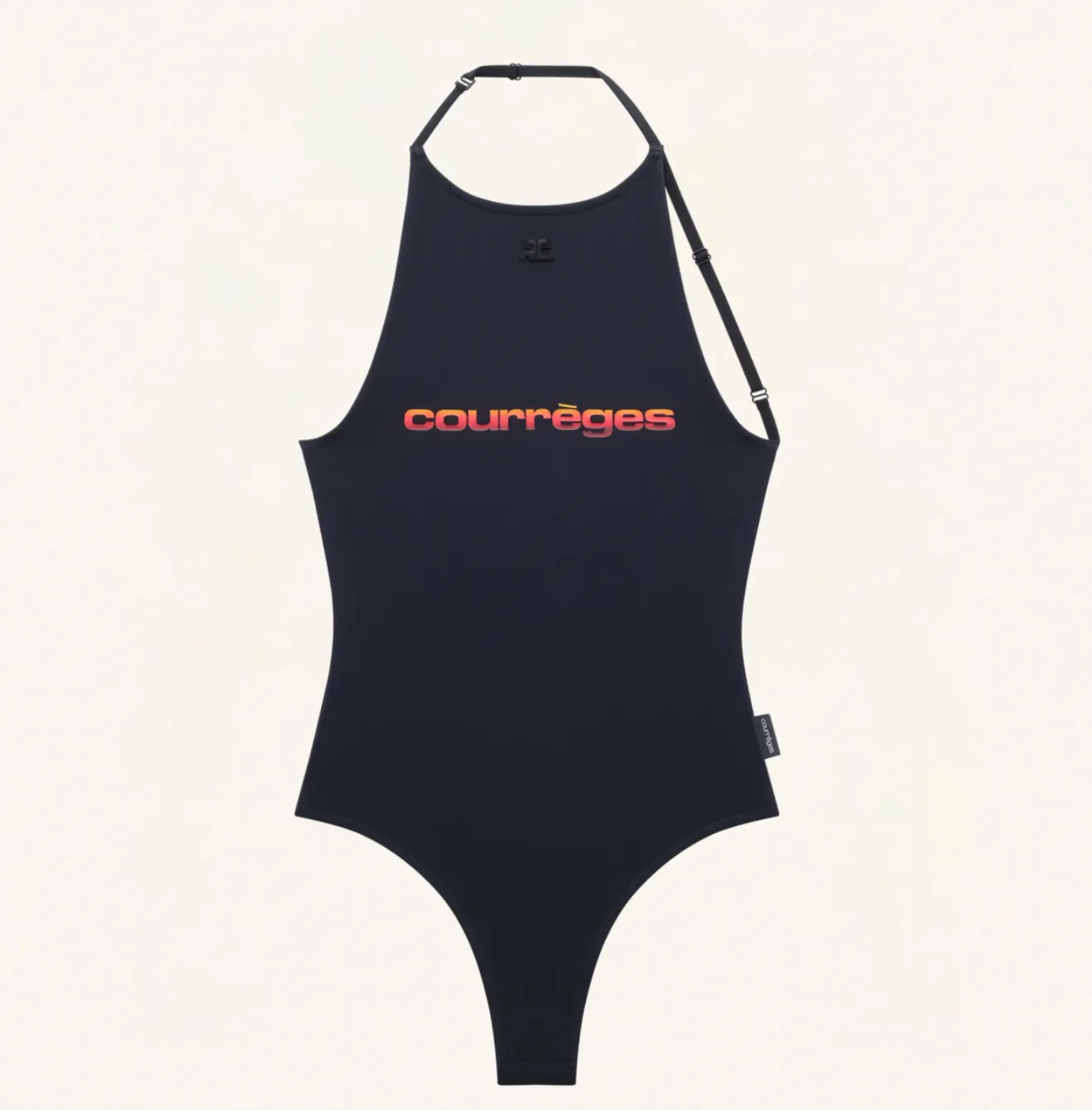 Courreges Techno Mat Jersey Lingerie Bodysuit Black