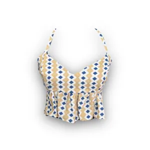 Cream Navy Mini Top
