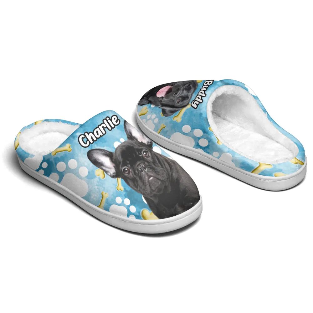 Custom Dog Photo Personalized Dog Lovers Fluffy Slippers