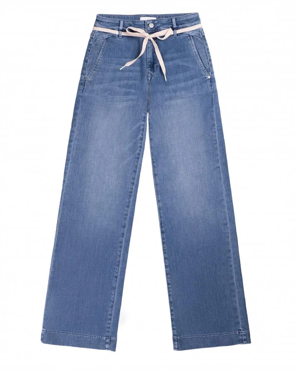 DAWN Dew Flared Soft Denim French Pocket medium blue