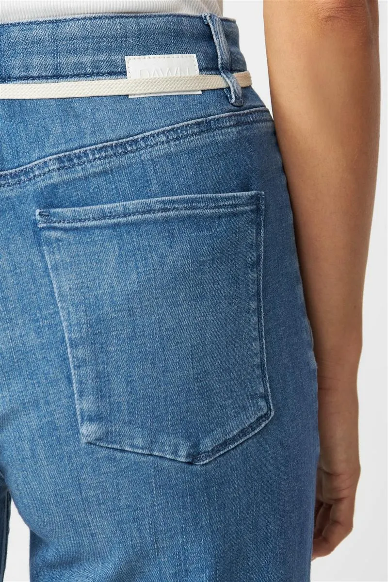 DAWN Dew Flared Soft Denim French Pocket medium blue