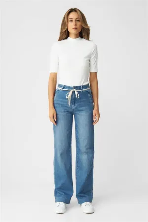 DAWN Dew Flared Soft Denim French Pocket medium blue