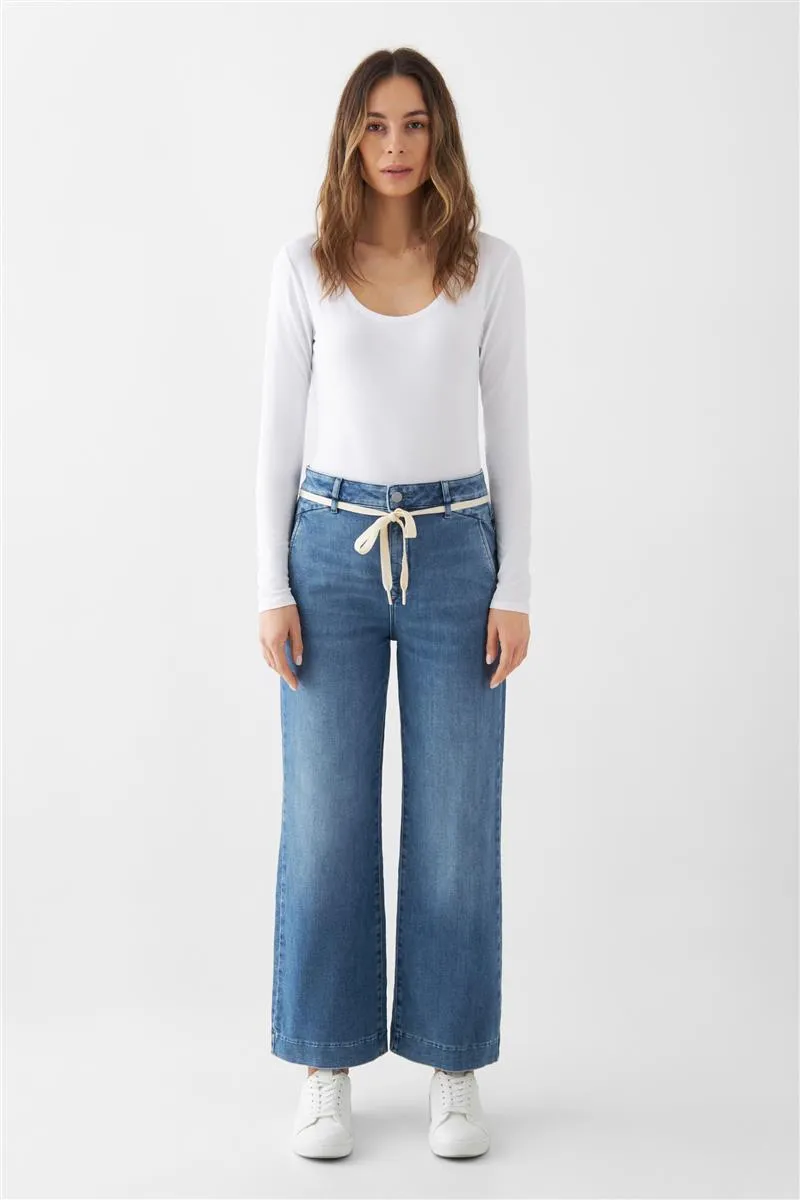 DAWN Dew Flared Soft Denim French Pocket medium blue
